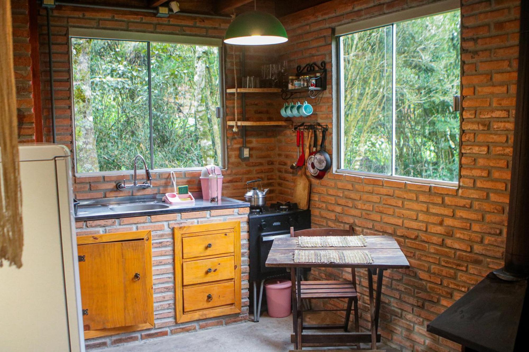 Cabana Na Floresta Rincao Do Fortaleza Cambara Bagian luar foto
